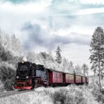 train, transportation, winter